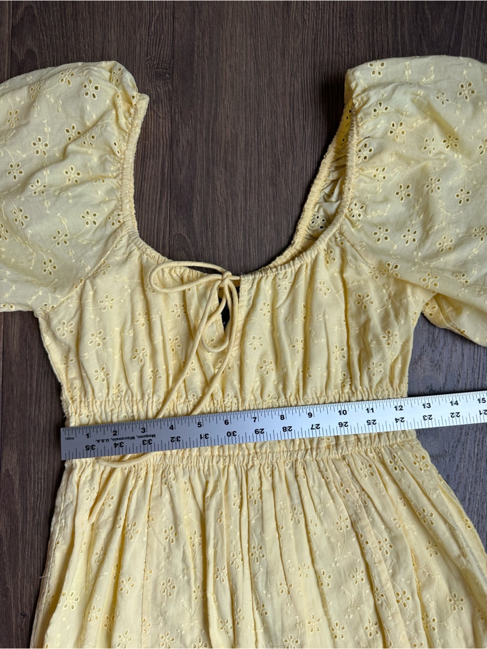 Nobody’s Child Pale Yellow Eyelet broderie anglaise Midi Dress US 2 XS Cotton - Picture 10 of 10